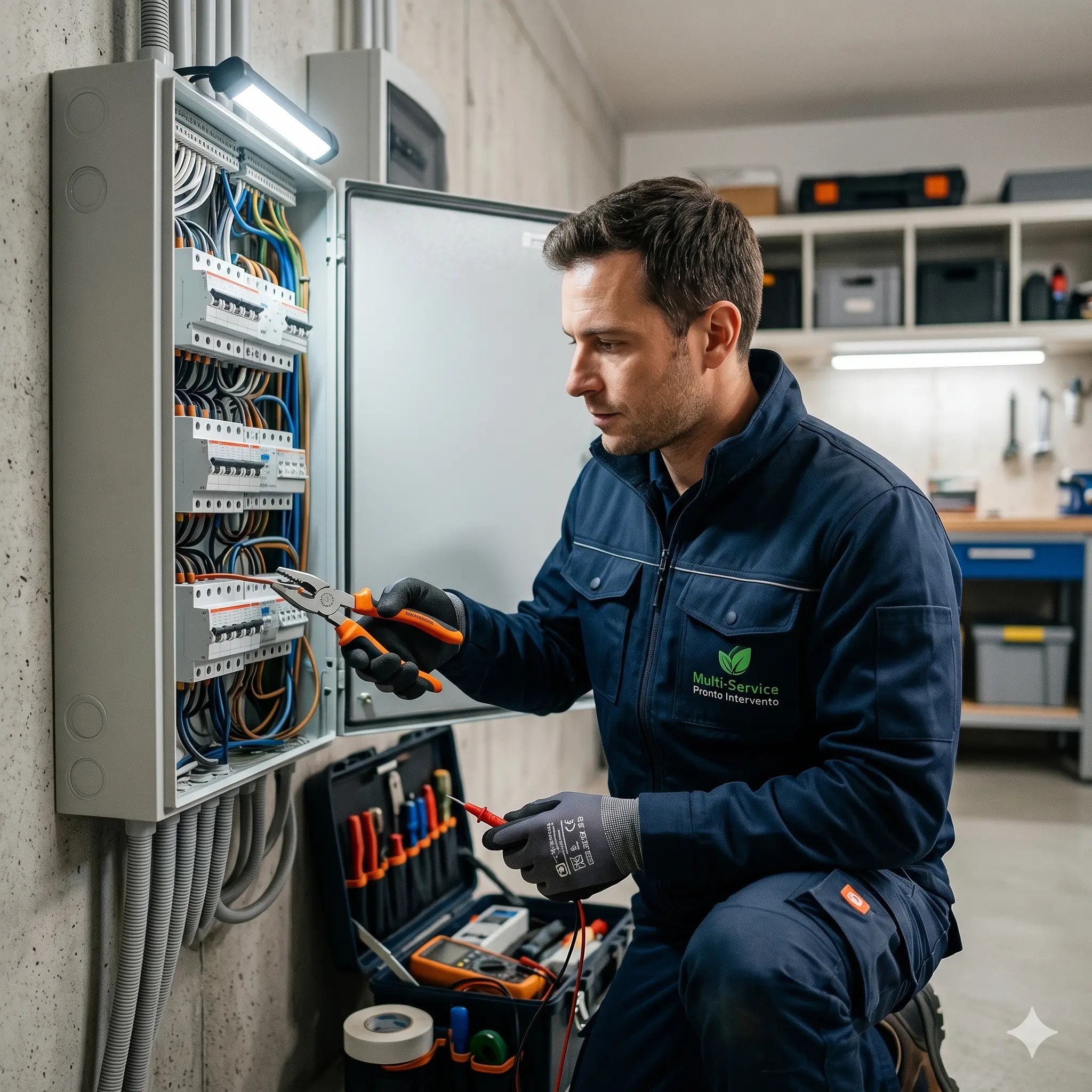 elettricista al lavoro