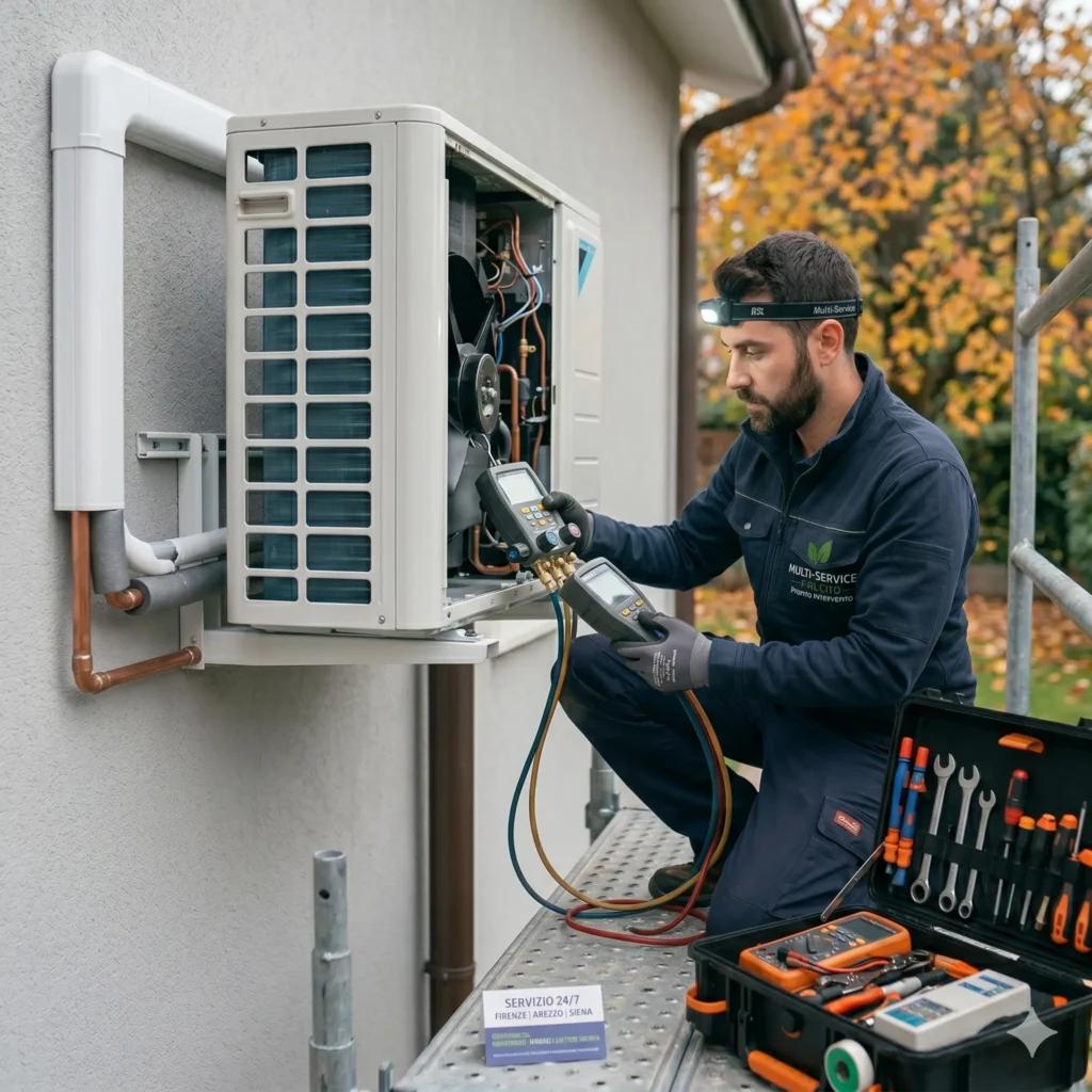 tecnico climatizzazione al lavoro
